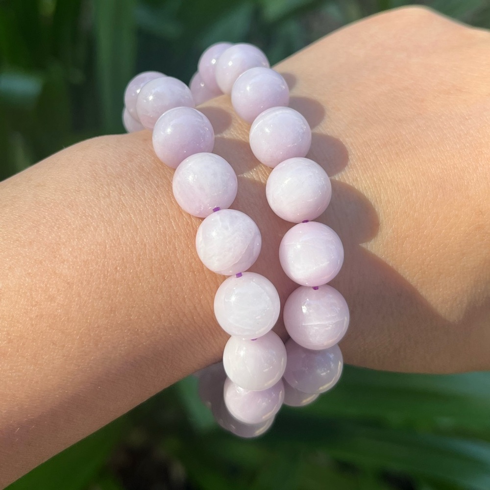12mm‎ stretchable kunzite bracelet